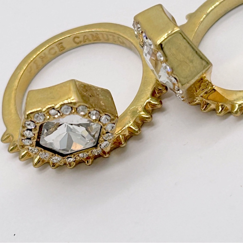 Vince Camuto Jeweled Hexagon Rings Size 6.5 - Picture 4 of 4